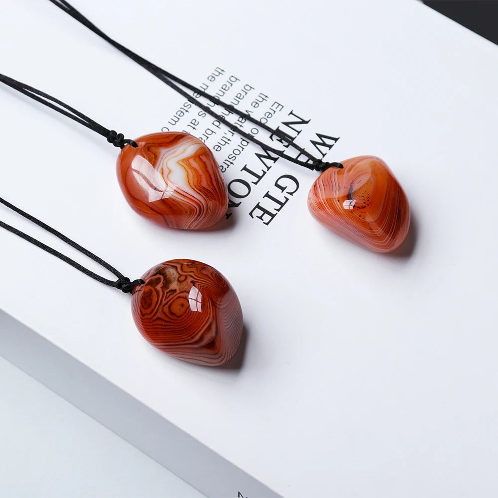 Natural Crystal Stone Twining agate Large particle polished crushed stone health energy Quartz pendant  Crystal agate necklace