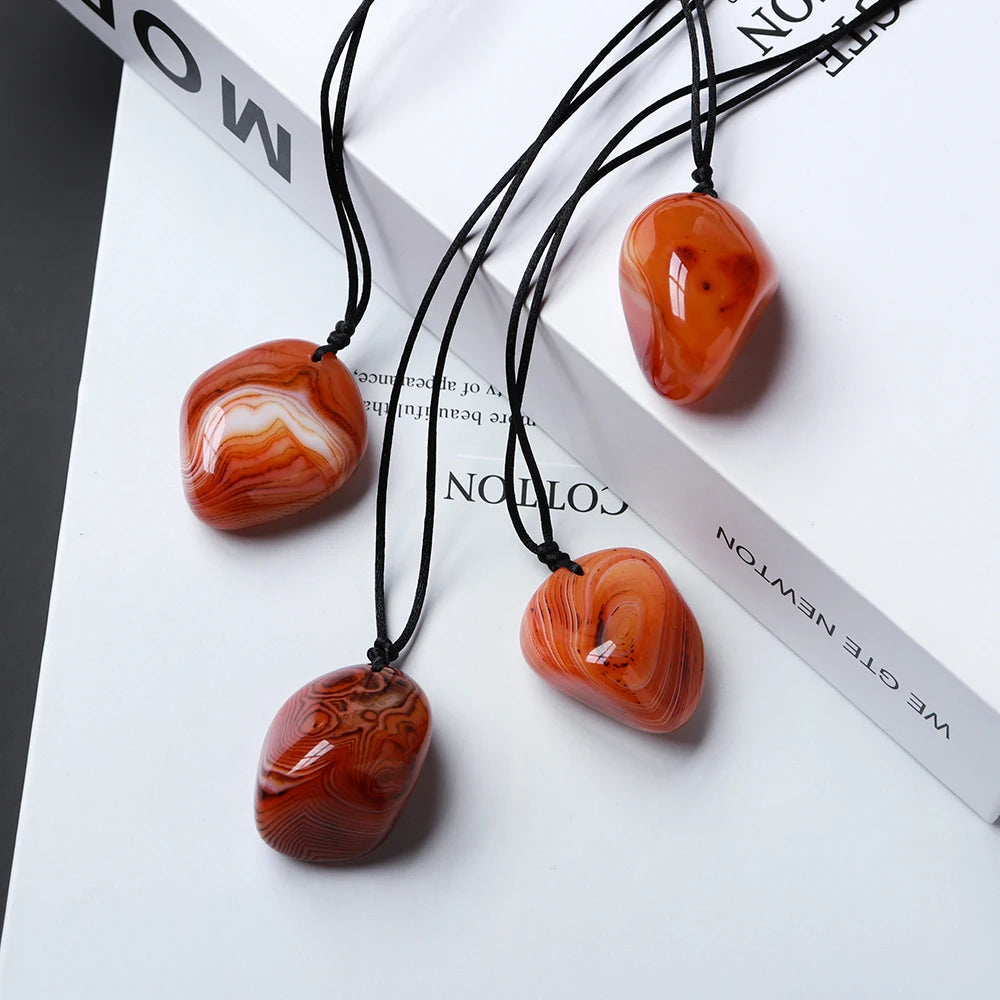 Natural Crystal Stone Twining agate Large particle polished crushed stone health energy Quartz pendant  Crystal agate necklace