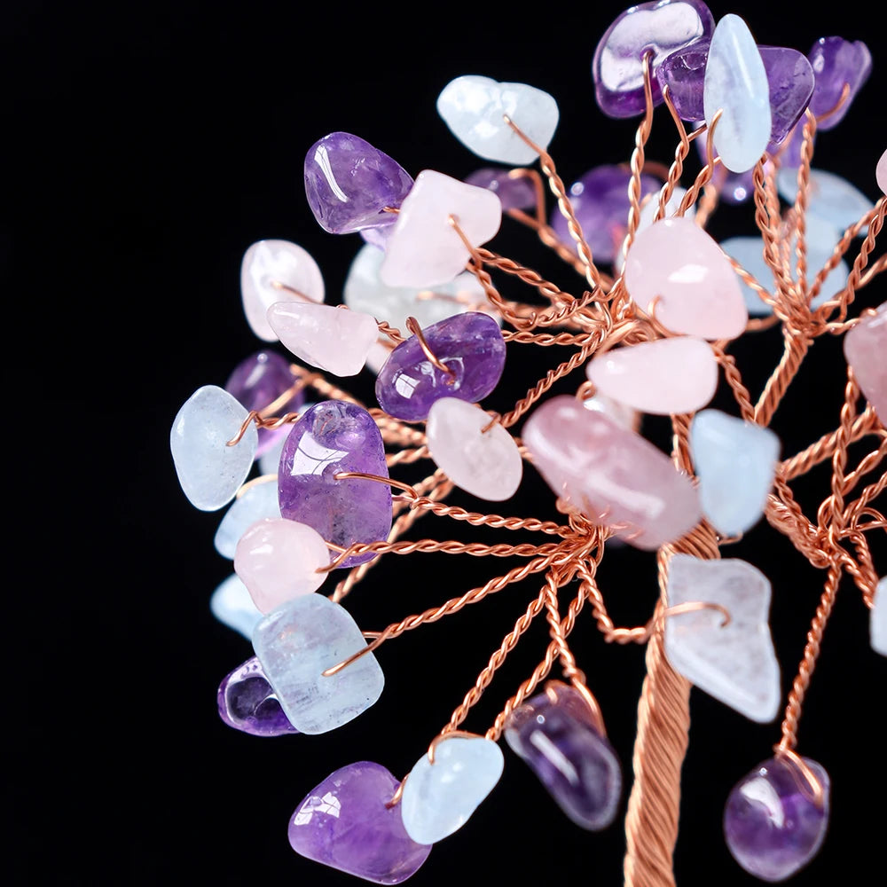 Natural Crystal Tree Seven Chakra Energy Lucky Tree Amethyst Health Ornament Quartz Decoration Lucky Gift