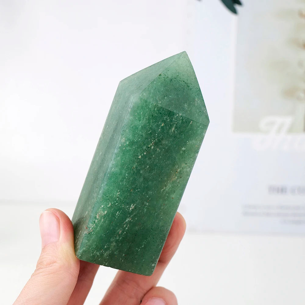 Natural Gemstone Green Strawberry Quartz Crystal Point Healing Energy Stone Home Decor Reiki Polished Crafts