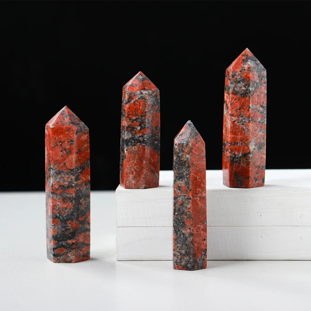 Natural Gemstones Point Katophorite Stone Tower Healing Hexagonal Prisms Obelisk Quartz Wand Energy Meditation Home Decoration