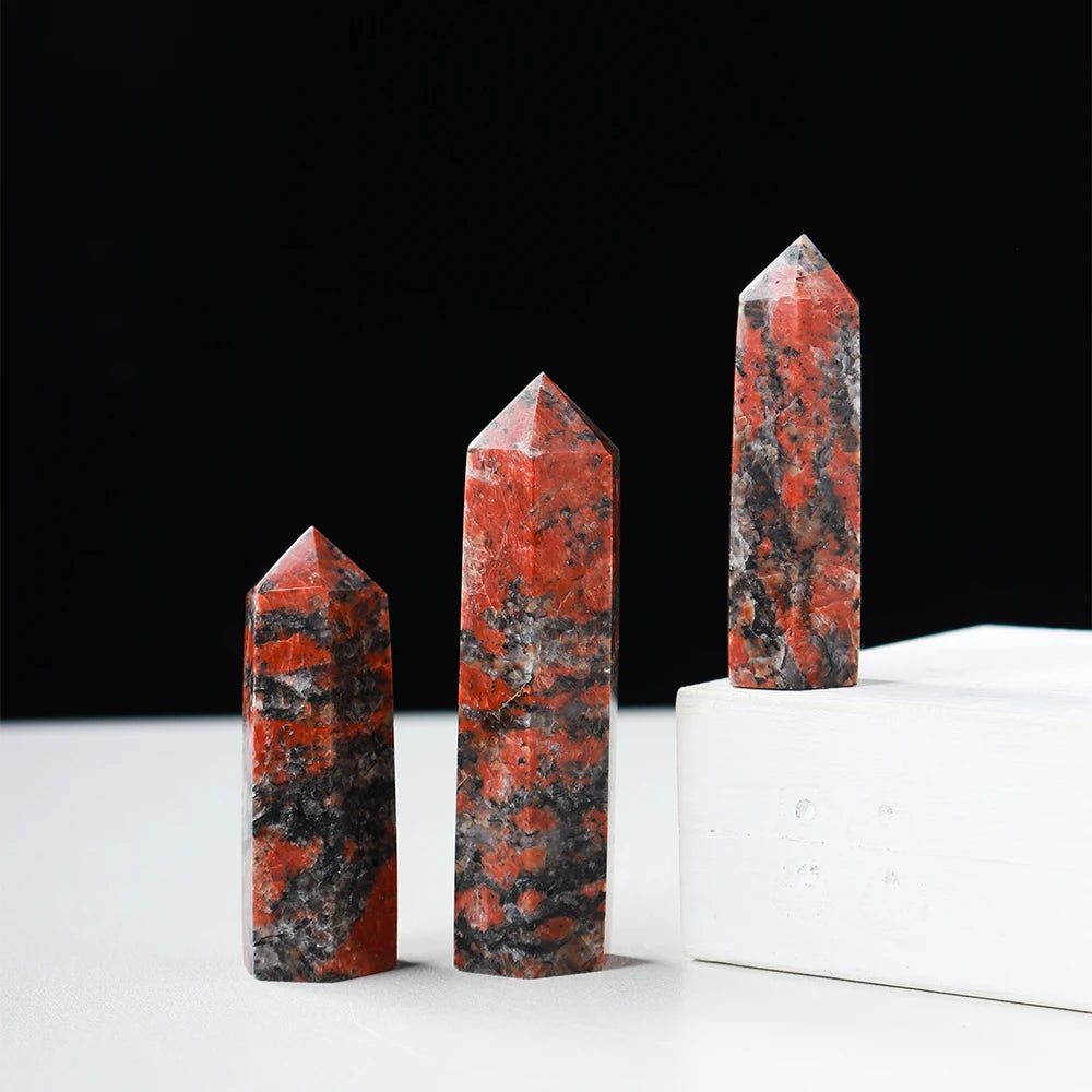 Natural Gemstones Point Katophorite Stone Tower Healing Hexagonal Prisms Obelisk Quartz Wand Energy Meditation Home Decoration