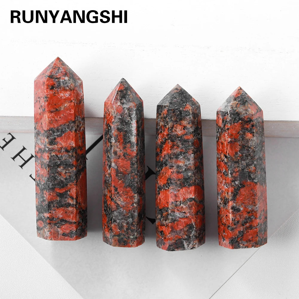 Natural Gemstones Point Katophorite Stone Tower Healing Hexagonal Prisms Obelisk Quartz Wand Energy Meditation Home Decoration