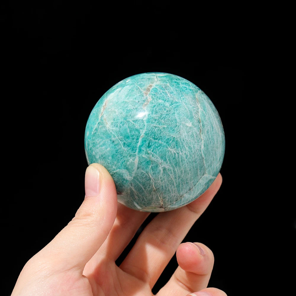 Natural Healing Amazonite Crystal Sphere Magic Ball Tianhe Stone Magic Divination Energy Home Decoration