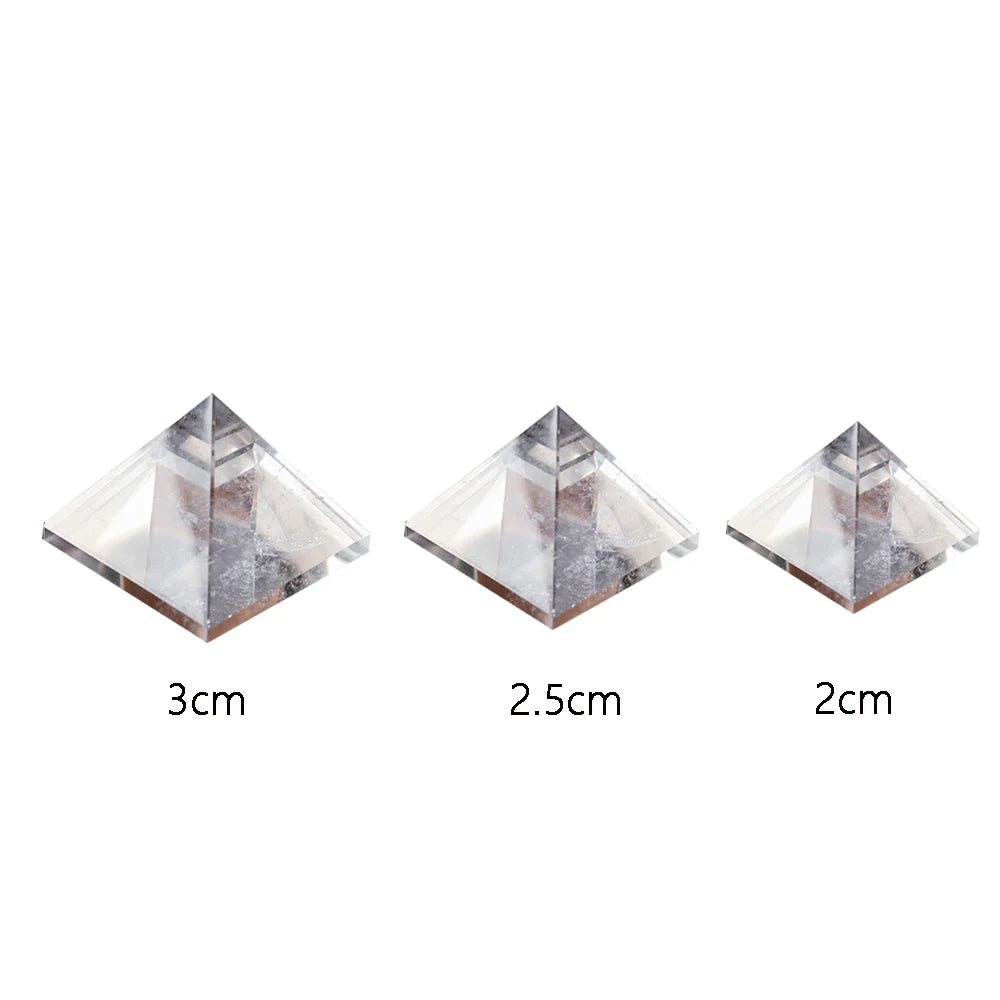 Natural Healing Clear Quartz Pyramid Energy Generator Chakra Reiki White Crystal Point Tower Egyptian Pyramid Carving Decoration