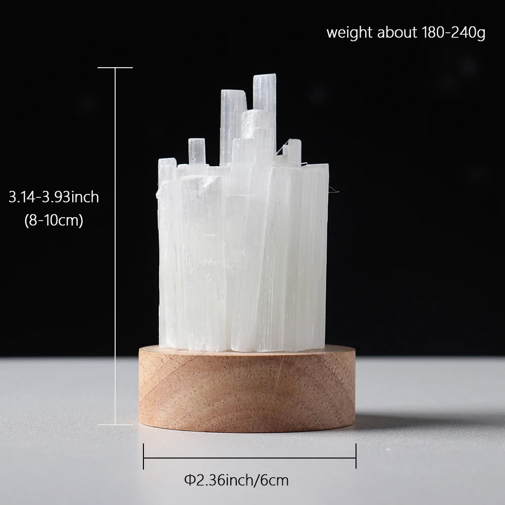 Natural Quartz Gemstones Lamp Selenite Cluster Usb Lamp Healing Crystal Colorful Night Lamp Reiki Home Bedroom Ornament Gift