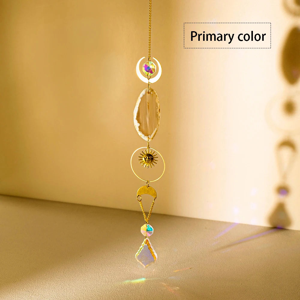 Natural Stones Agate Sun Catcher Agate Sun Catcher For Rainbow Maker Hanging Crystal Witch Suncatcher Windchime Wall Decor