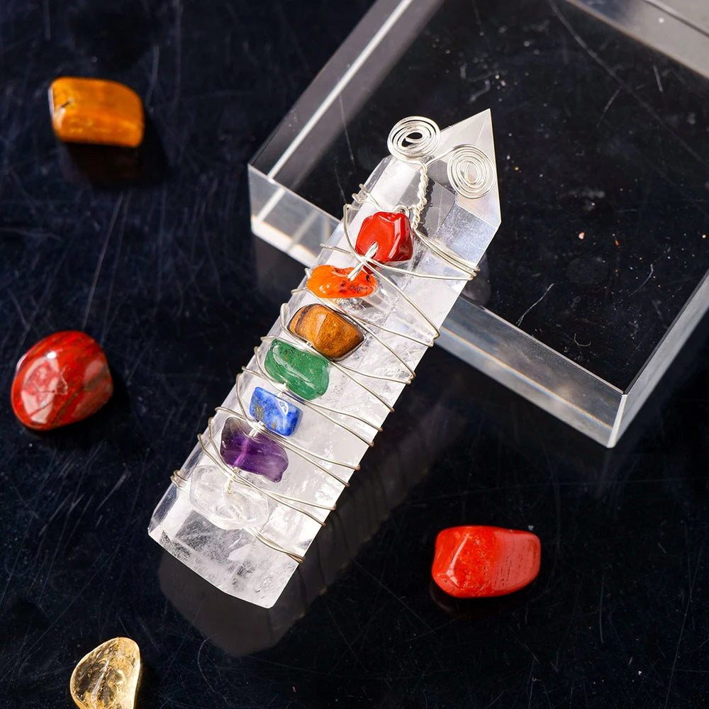 Natural Stones Clear Quartz Crystal Magic Point Seven Chakra Healing Stone  Home Decor Reiki Polished Crafts 1PC