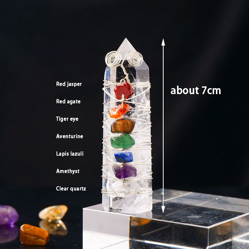 Natural Stones Clear Quartz Crystal Magic Point Seven Chakra Healing Stone  Home Decor Reiki Polished Crafts 1PC