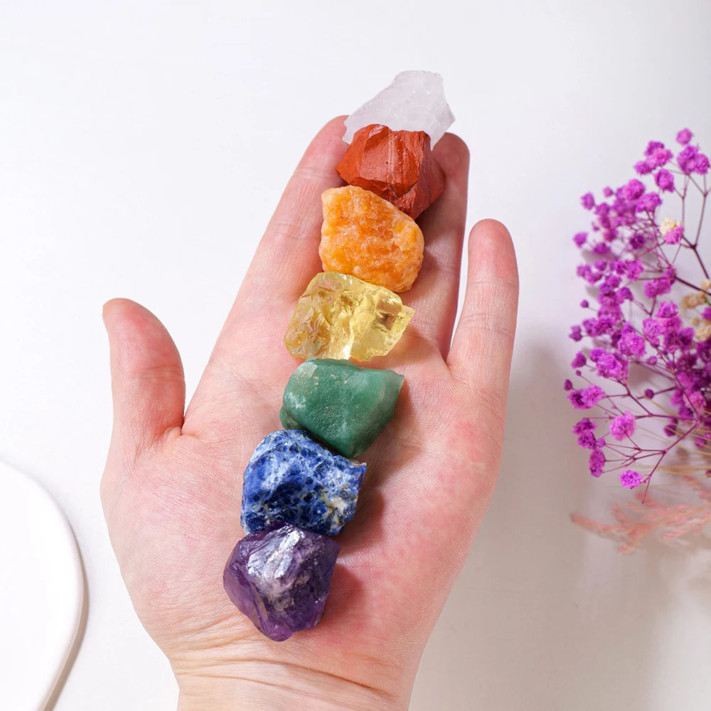 Natural Unpolished Gemstone Crystal Raw Stone 7pcs/Bag Chakra Healing Stone Yoga Home Decoration Jewelry Gift