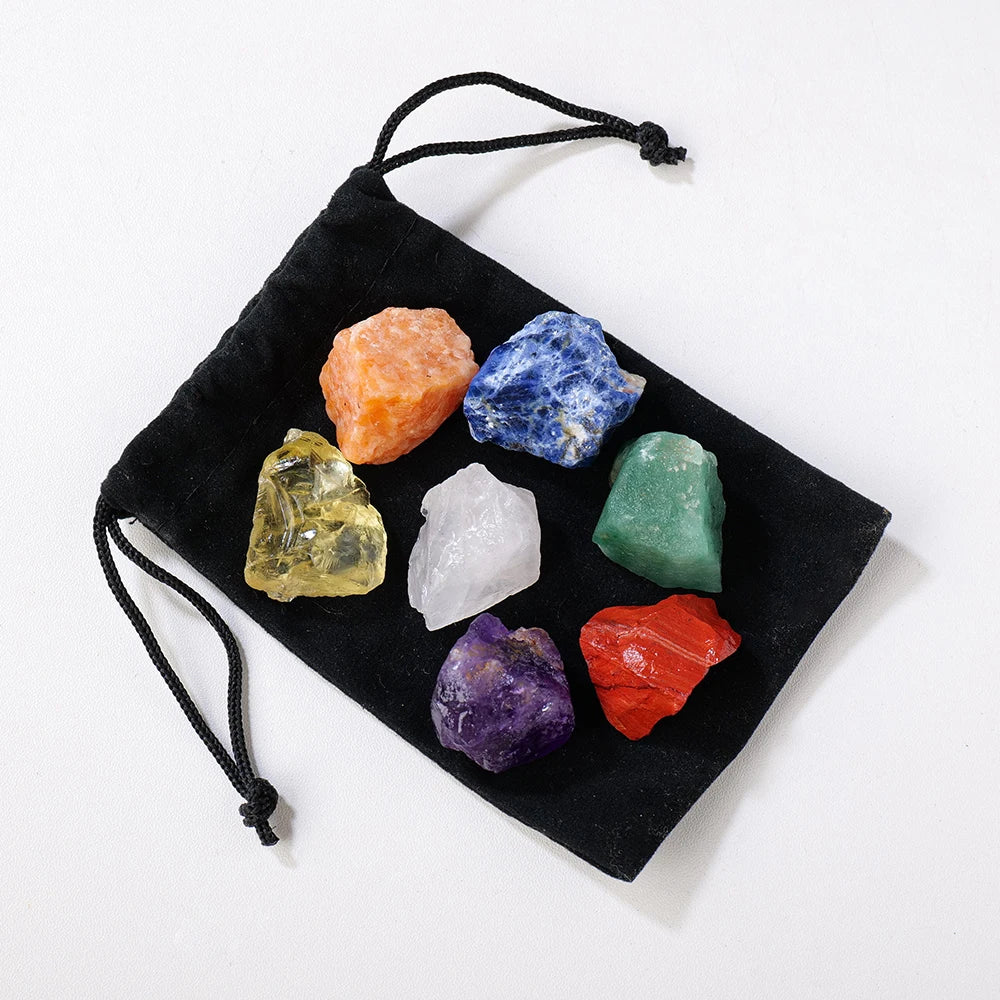 Natural Unpolished Gemstone Crystal Raw Stone 7pcs/Bag Chakra Healing Stone Yoga Home Decoration Jewelry Gift