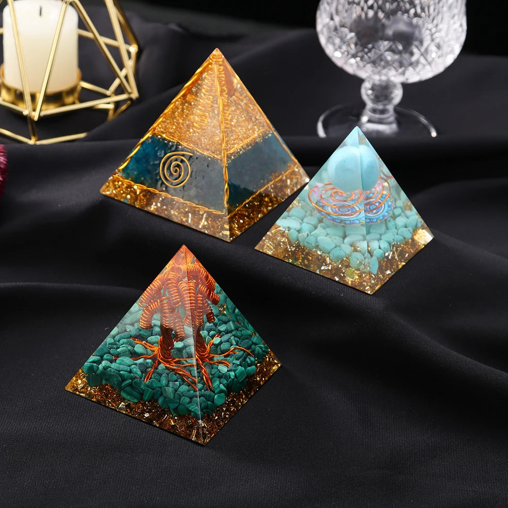 Natural crystal energy symbol Chakra Healing Stone pyramid ornament magic point Proportion energy crystal gem