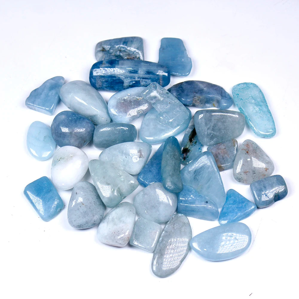 Natural crystal stone Aquamarine Protolith  Tumbled Stone Healing Reiki Crystal Chakra Home Decor Garden Flower Decorative