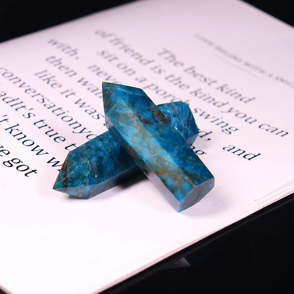 Natural crystal stone apatite Crystal wand Healing Stone Hexagonal Prisms Obelisk Wand Treatment Stone DIY Gift