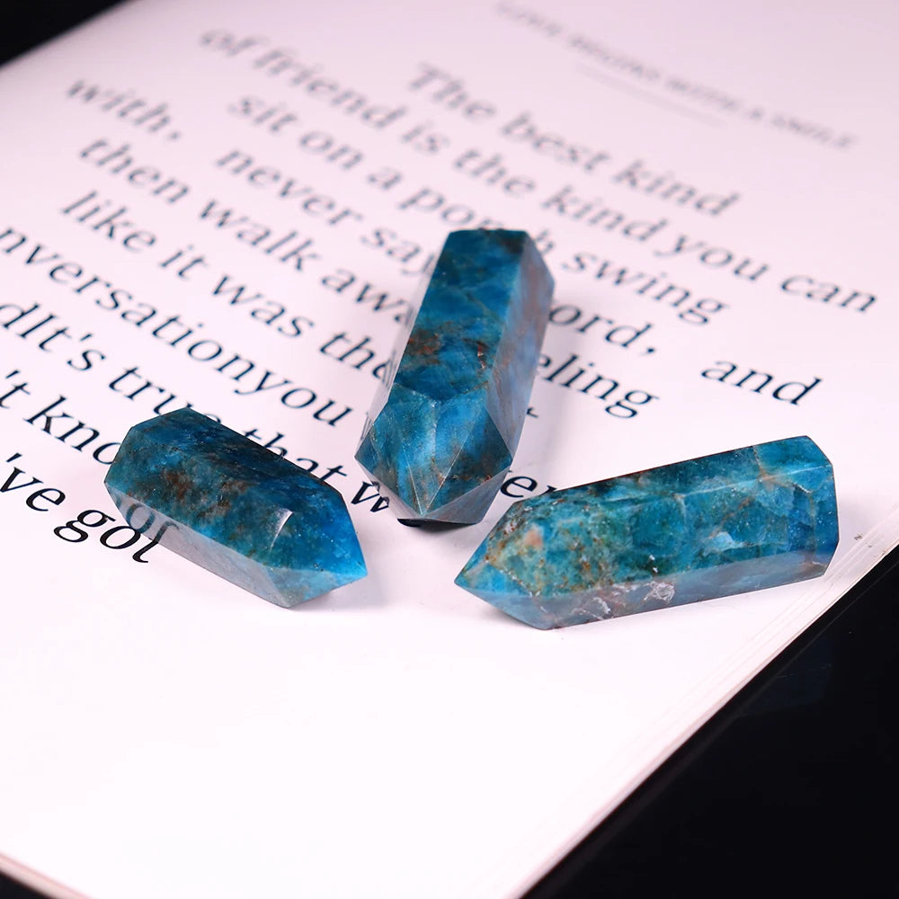 Natural crystal stone apatite Crystal wand Healing Stone Hexagonal Prisms Obelisk Wand Treatment Stone DIY Gift