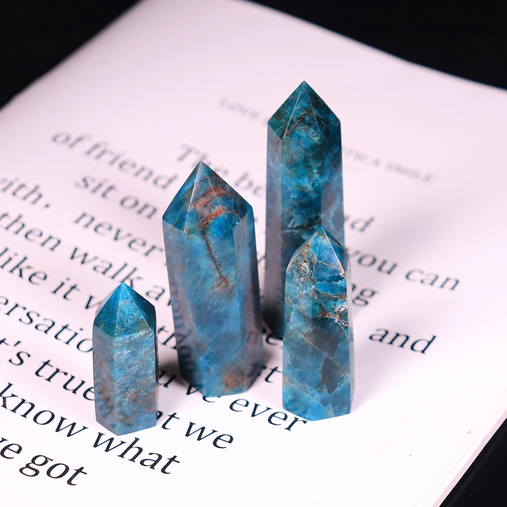 Natural crystal stone apatite Crystal wand Healing Stone Hexagonal Prisms Obelisk Wand Treatment Stone DIY Gift