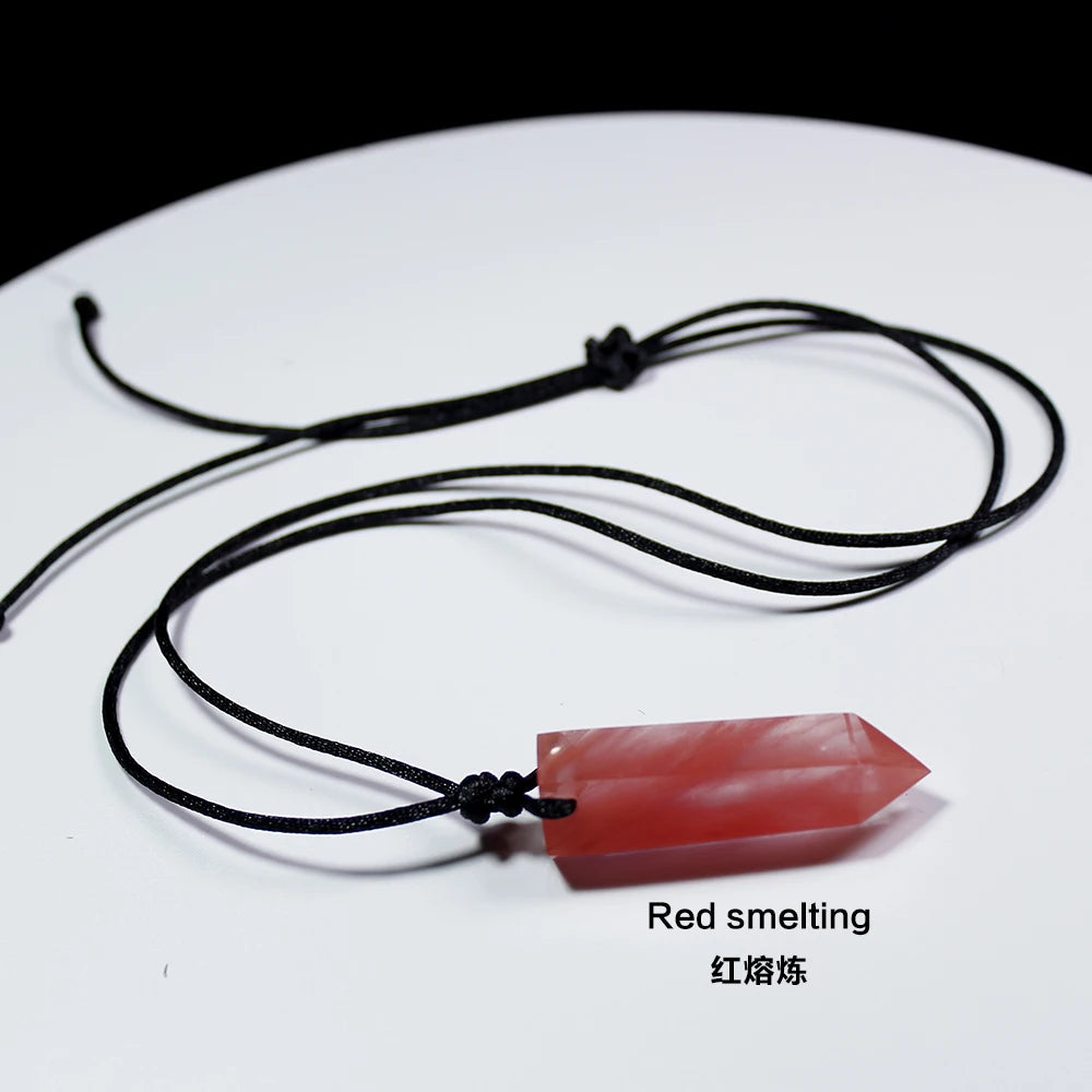 Buyde 1pc  Healing crystal Point Chakra Pendants Hexagonal Quartz Crystals Bullet Shape Stone DIY Pendulum Beads Jewelry