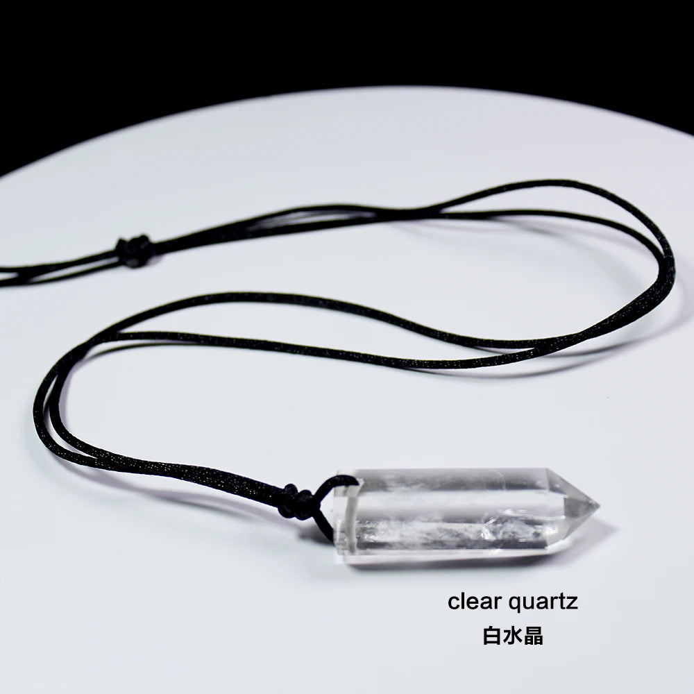 Buyde 1pc  Healing crystal Point Chakra Pendants Hexagonal Quartz Crystals Bullet Shape Stone DIY Pendulum Beads Jewelry