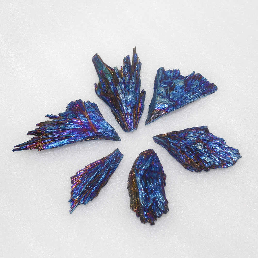 Buyde 1pc Natural Quartz Crystal Jet stone Rainbow Titanium Cluster  Mineral Specimen Healing