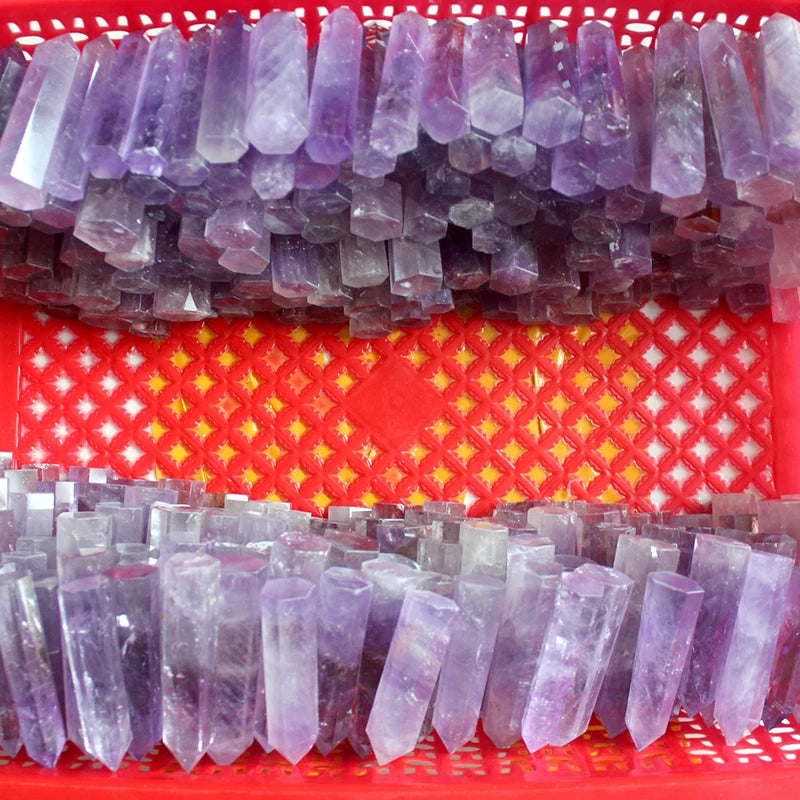 Buyde Beautiful Natural crystal column Amethyst raw stone grinding high quality crystal handicraft six prism ZH39