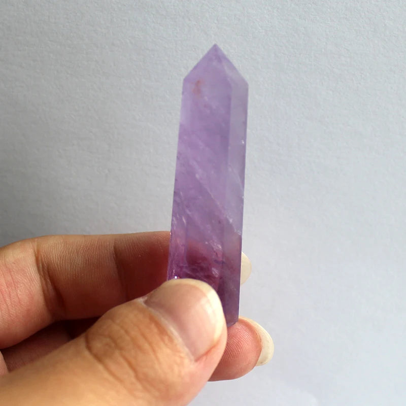 Buyde Beautiful Natural crystal column Amethyst raw stone grinding high quality crystal handicraft six prism ZH39