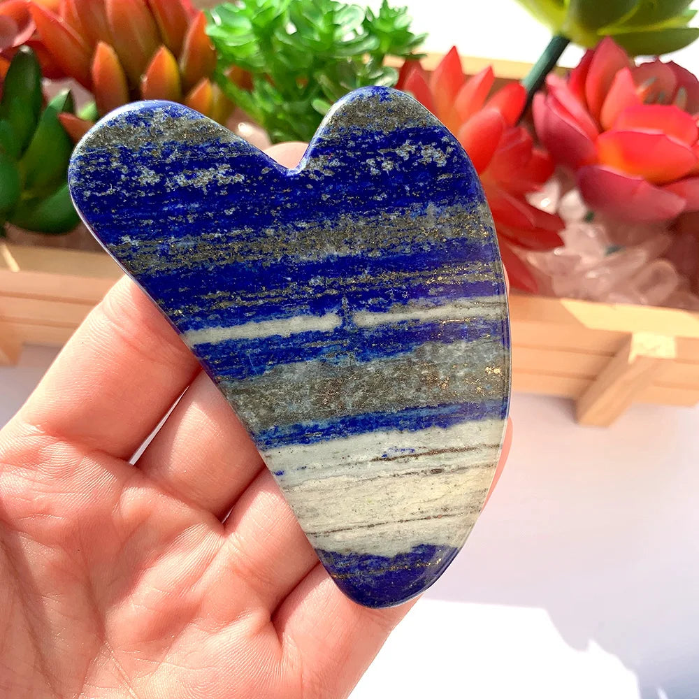 Buyde Crystal Cosmetology Board Natural Lapis Lazuli Thin Face Tool Healthy Scraping Plate Gift for Girlfriend