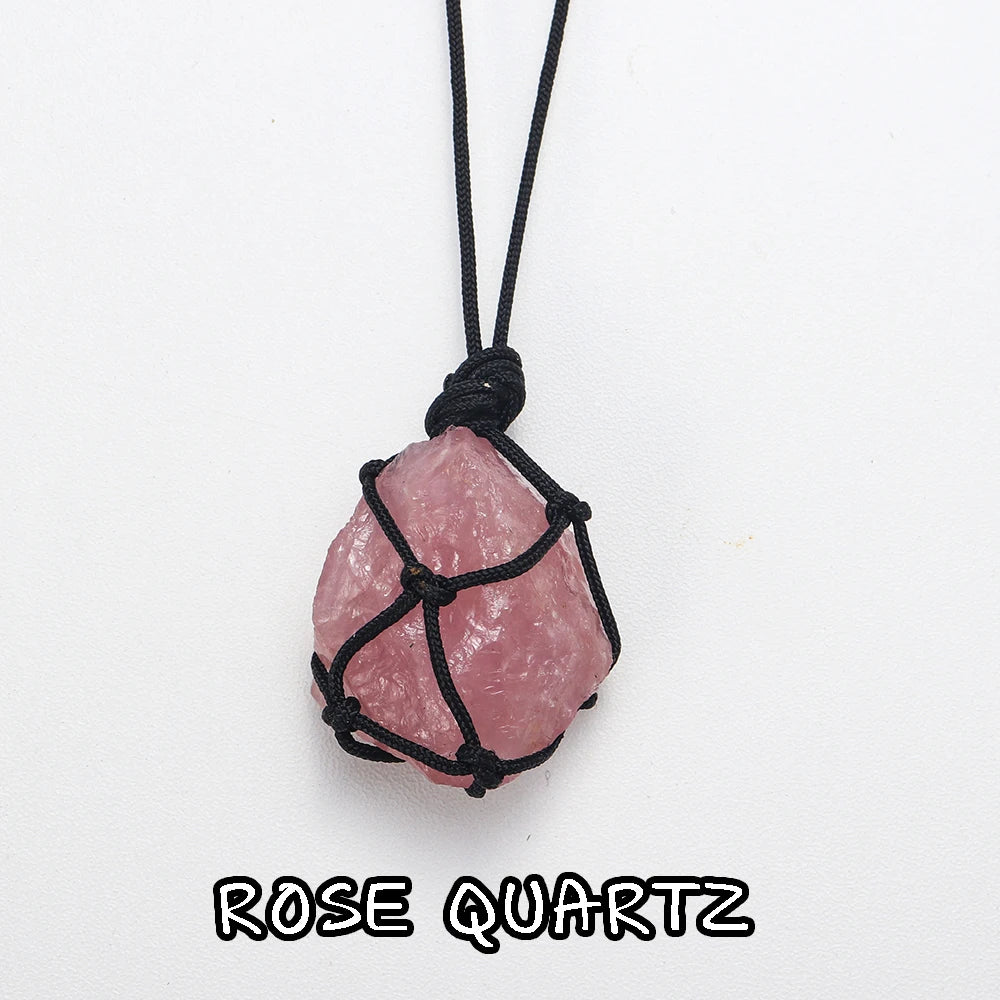 Buyde Natural Crystal Pendant Raw Stone Energy Necklace Gem Valentine's Day Gift Unpolished Quartz Decorate