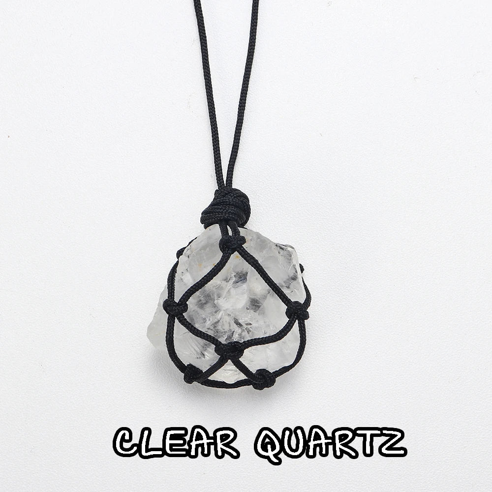 Buyde Natural Crystal Pendant Raw Stone Energy Necklace Gem Valentine's Day Gift Unpolished Quartz Decorate