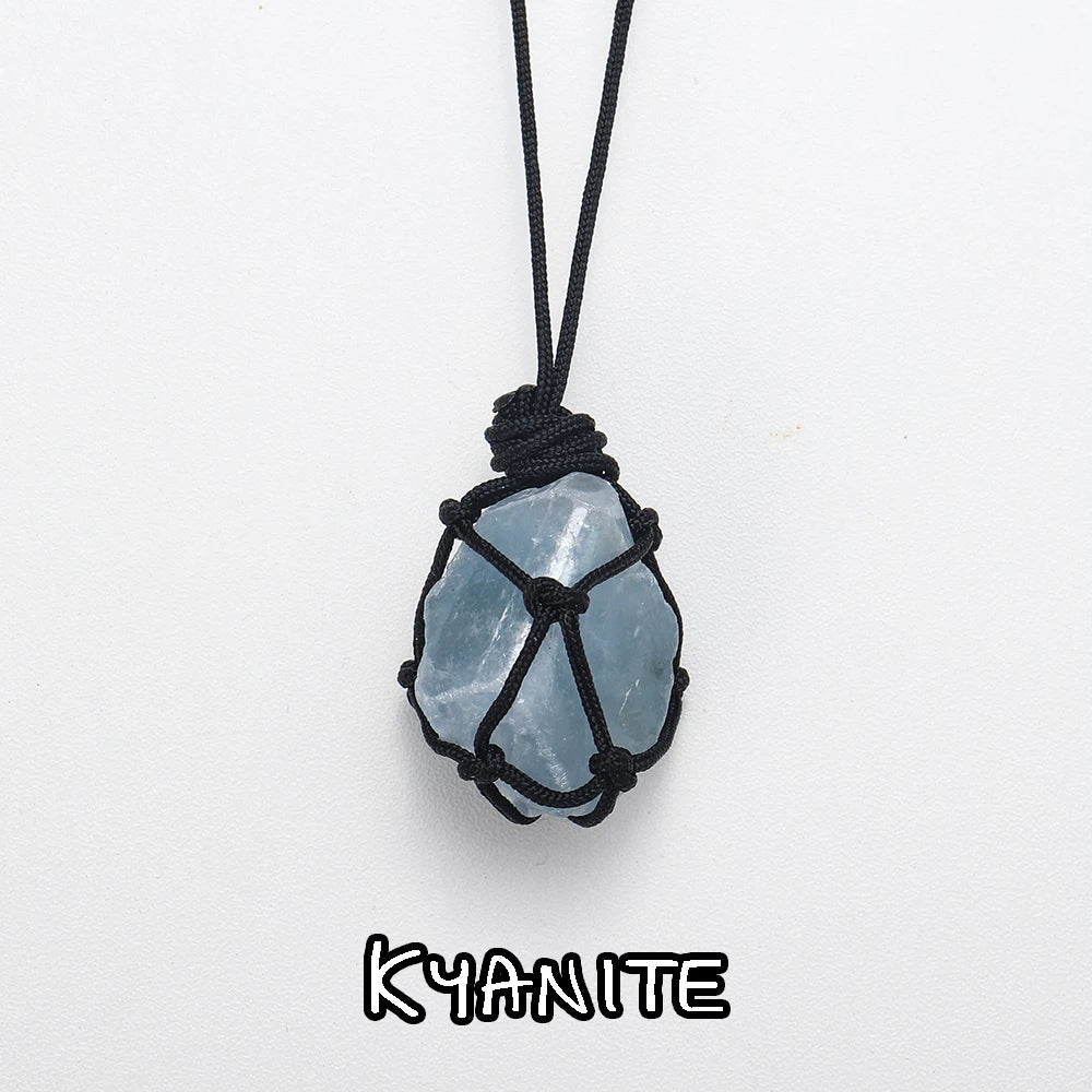 Buyde Natural Crystal Pendant Raw Stone Energy Necklace Gem Valentine's Day Gift Unpolished Quartz Decorate