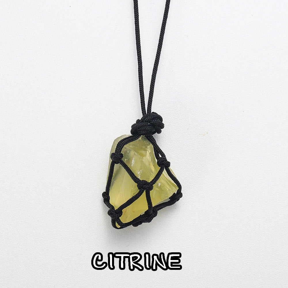 Buyde Natural Crystal Pendant Raw Stone Energy Necklace Gem Valentine's Day Gift Unpolished Quartz Decorate