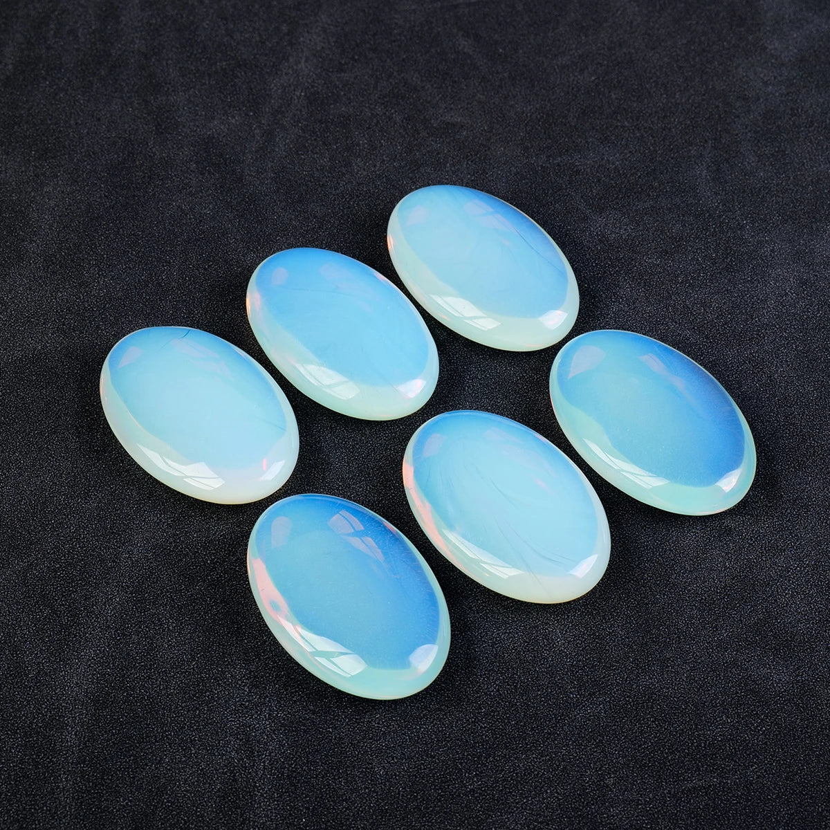 Synthetic Quartz Opalite Plam Stone Crystal Decor Energy Balancing Therapy Polished Stones Room Decor Mediation Gifts 1PC