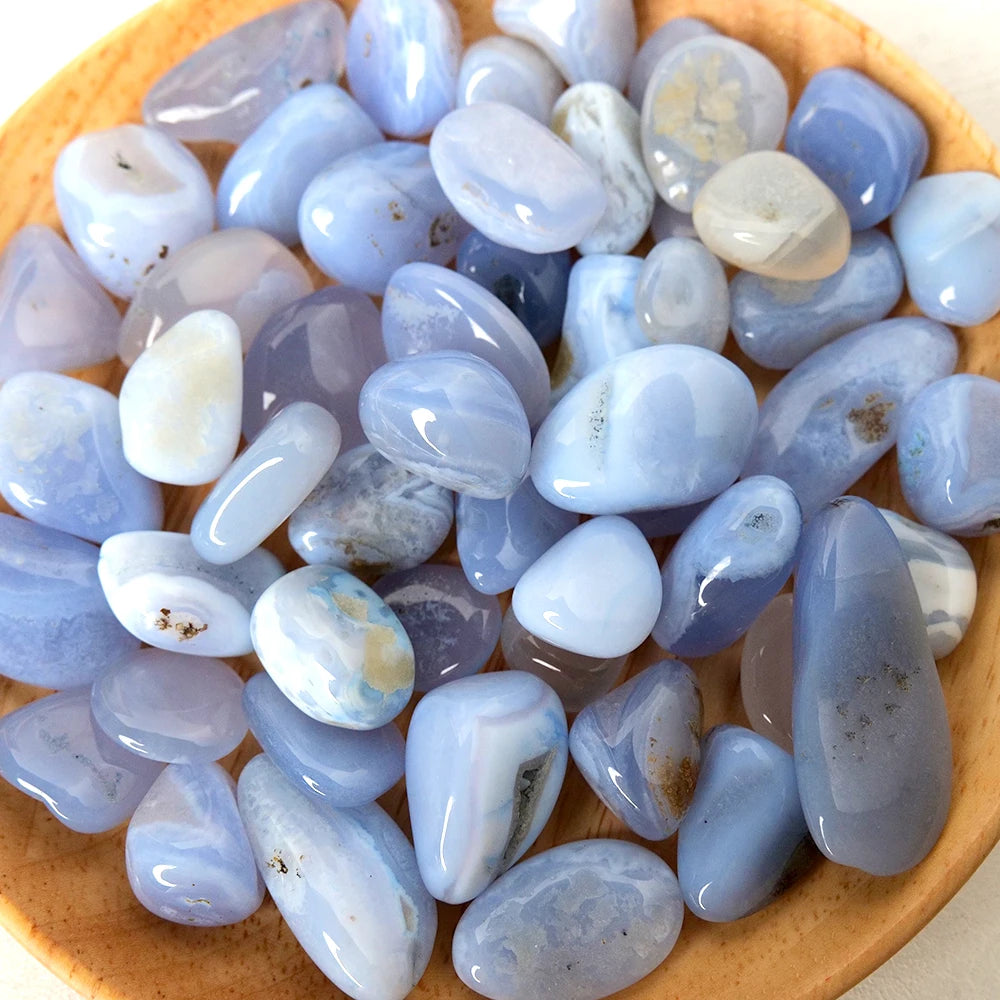 50G/bag Natural Healing Tumble Blue chalcedony Gravel Stone Reiki Crystals for Yoga Energy Beginners Craft Home Decor