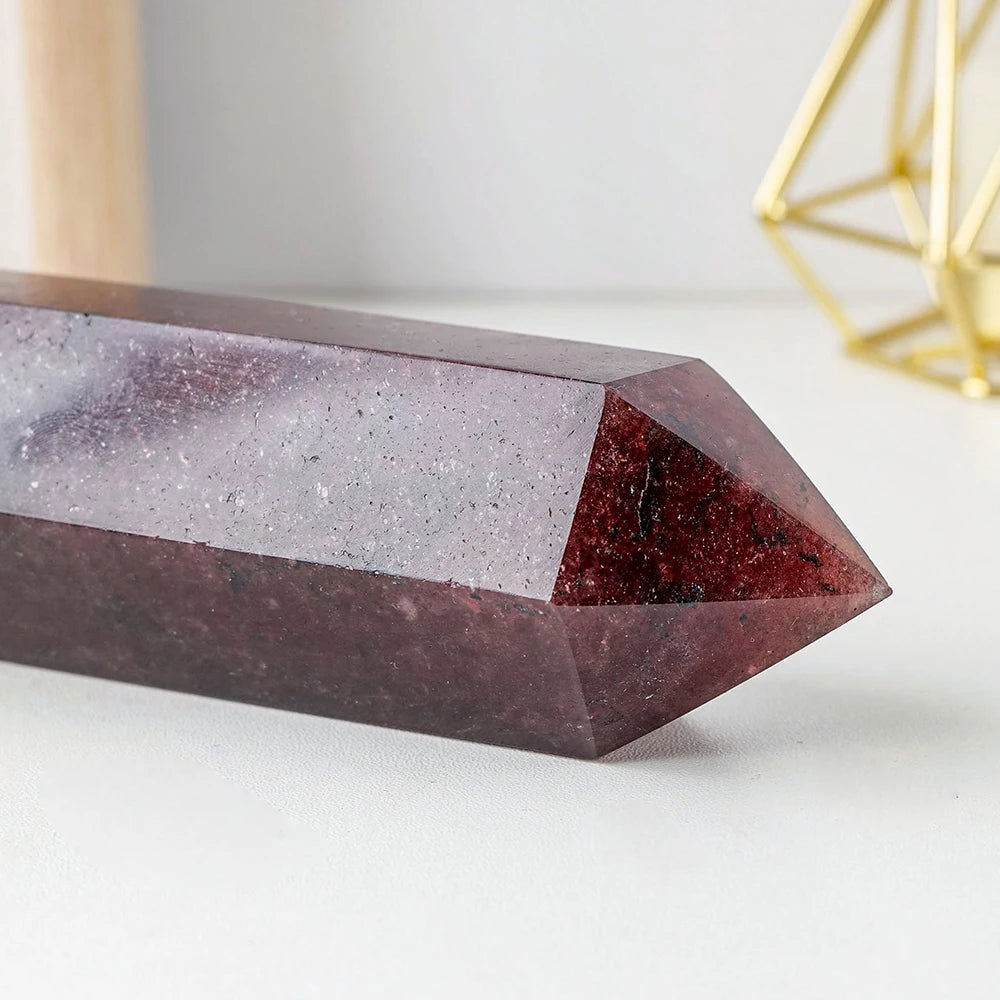 Wholesale Natural Strawberry Quartz Big Crystal Point Crystal Quartz Tower Crystal Obelisk Flat Bottom Healing Gemstone 1kg