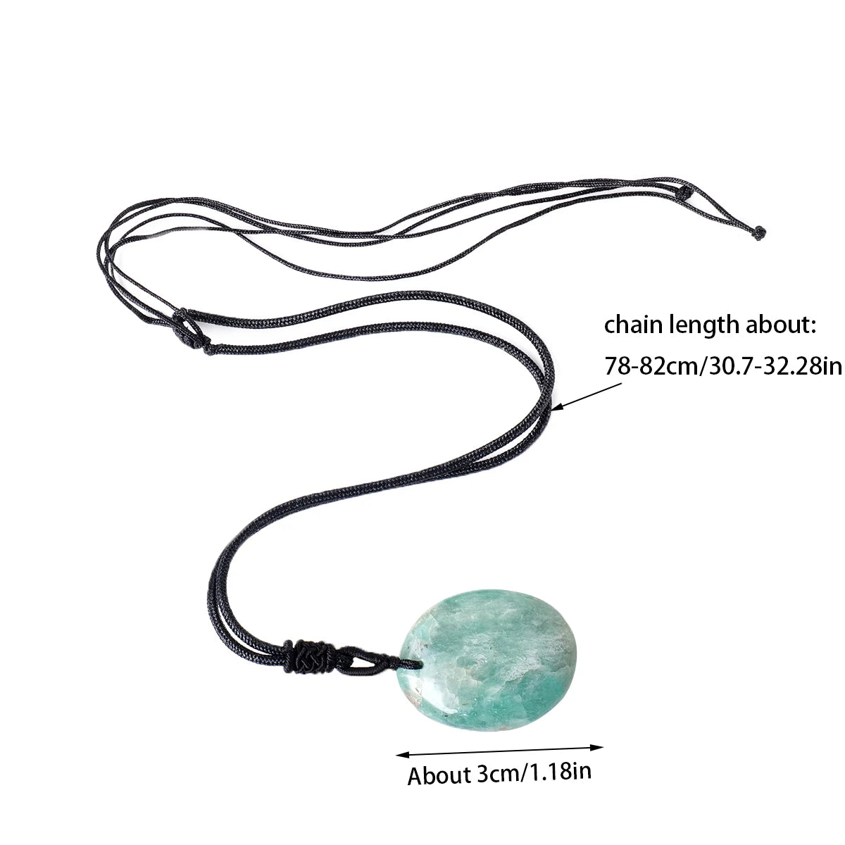 1PC Natural Amazonite Pendant Necklaces Men Energy Quartz Necklaces Stones Ornament Send Random