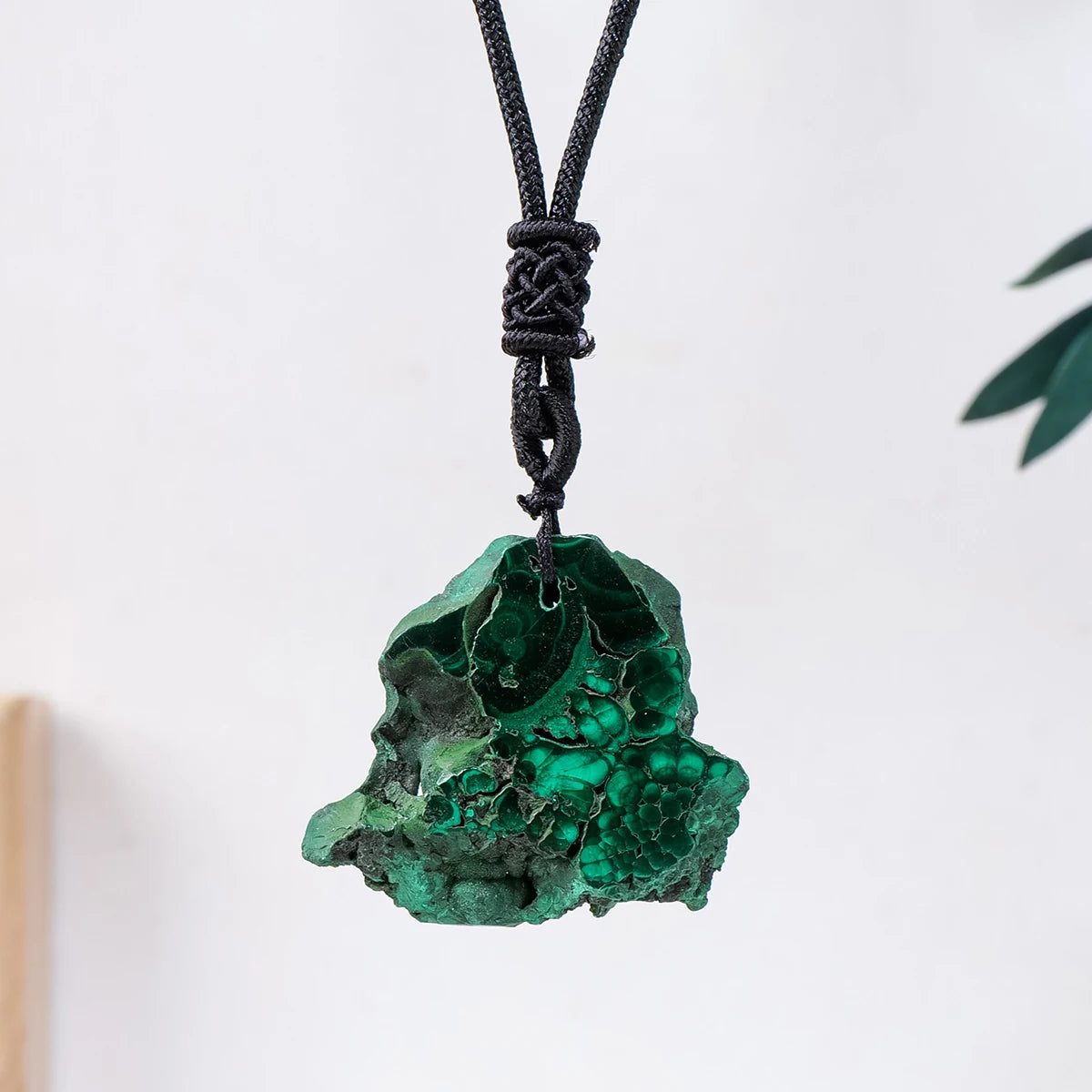 1PC Natural Crystal Quartz Green Malachite Slab Raw Stone Pendant Irregular Gem Necklace Women Men Green Jewelry