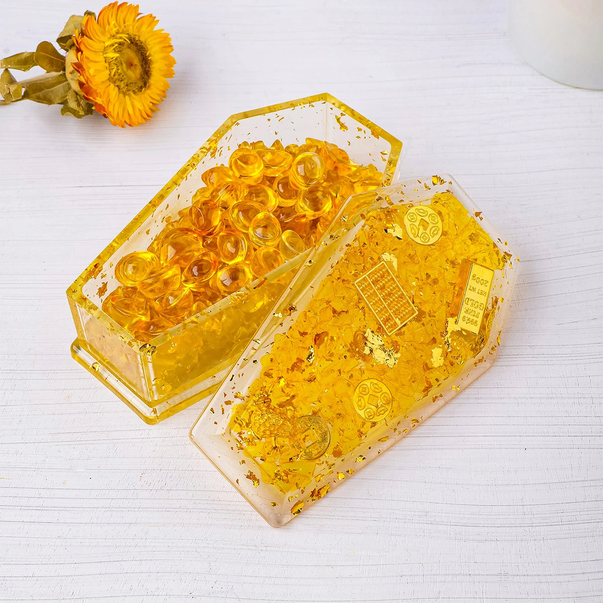 1PC Natural Crystal Citrine Coffin Shape Reiki Healing Demagnetizing Meditation For Fengshui Home Decoration Office Collection