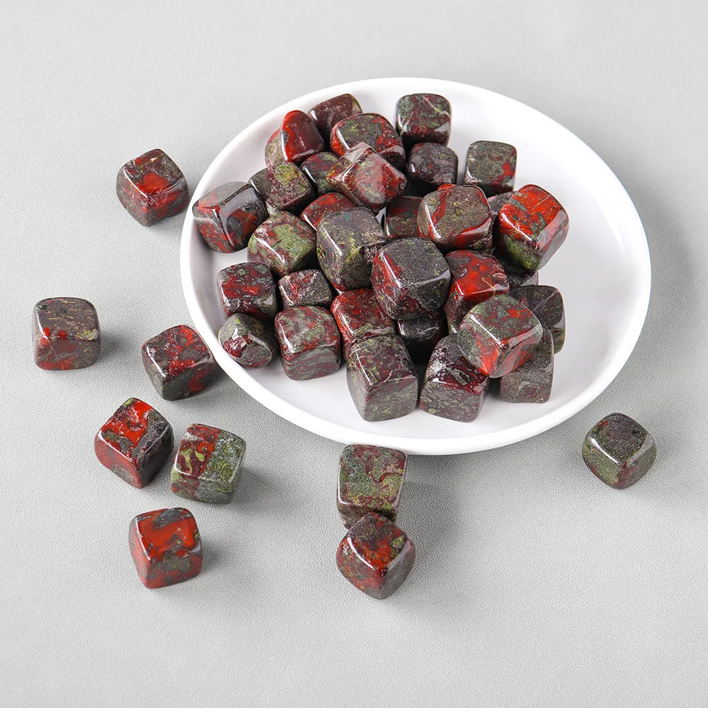 50g/bag Natural Dragon Blood Stone Cube Health Energy Crystal Cube DIY Jewelry Decoration Accessories