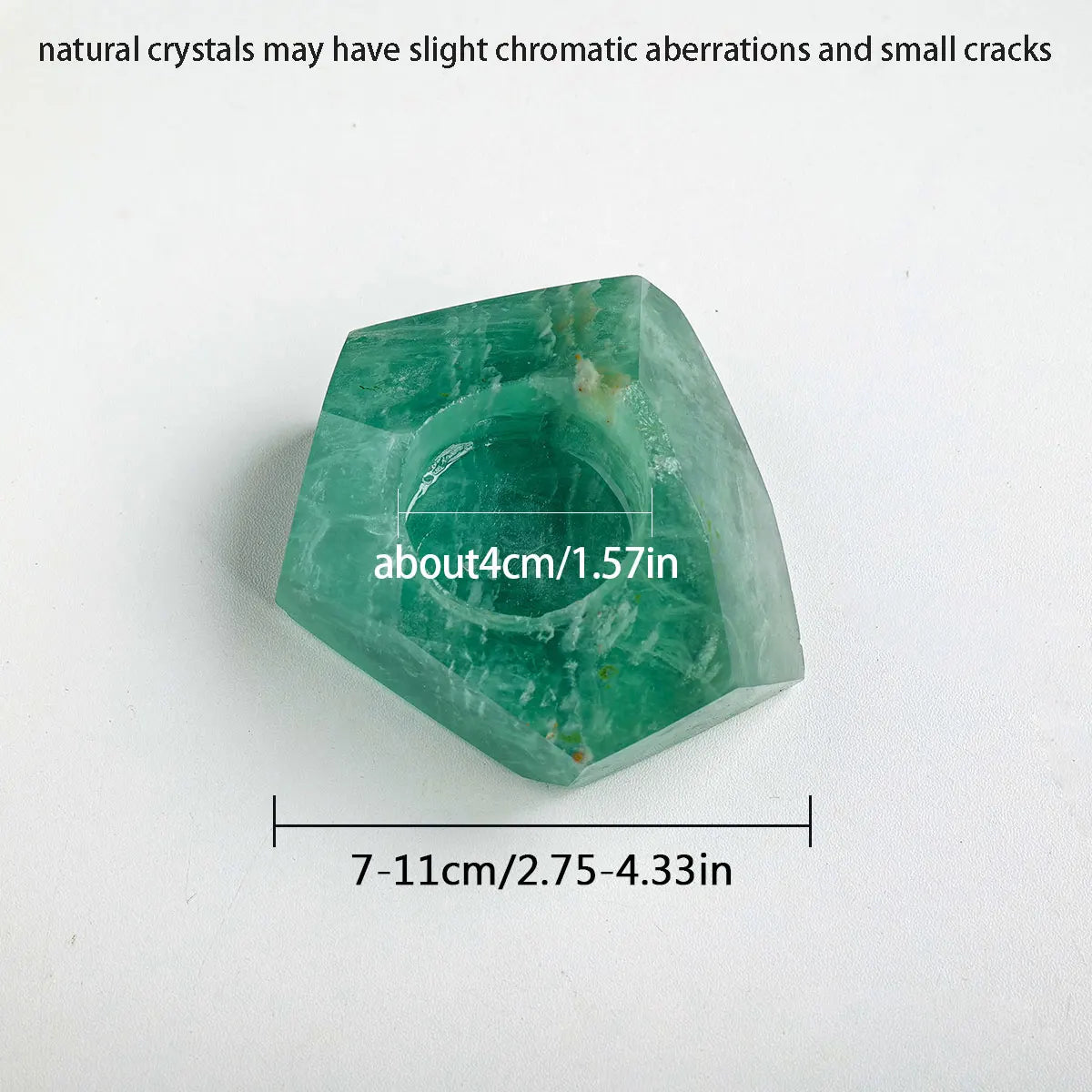 1pc Natural Crystal Raw Stone Irregular Green Fluorite Rough Candlestick Smokeless Candle Home Decoration