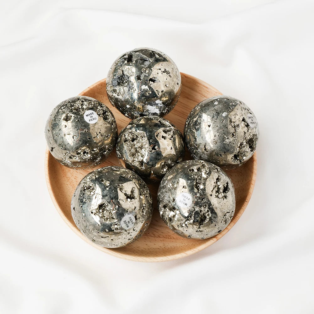 Natural Chalcopyrite Crystal Sphere Pyrite Ball Crystal Stone Rock Healing Specimen Mineral Reiki Chakra Home Room Decoration