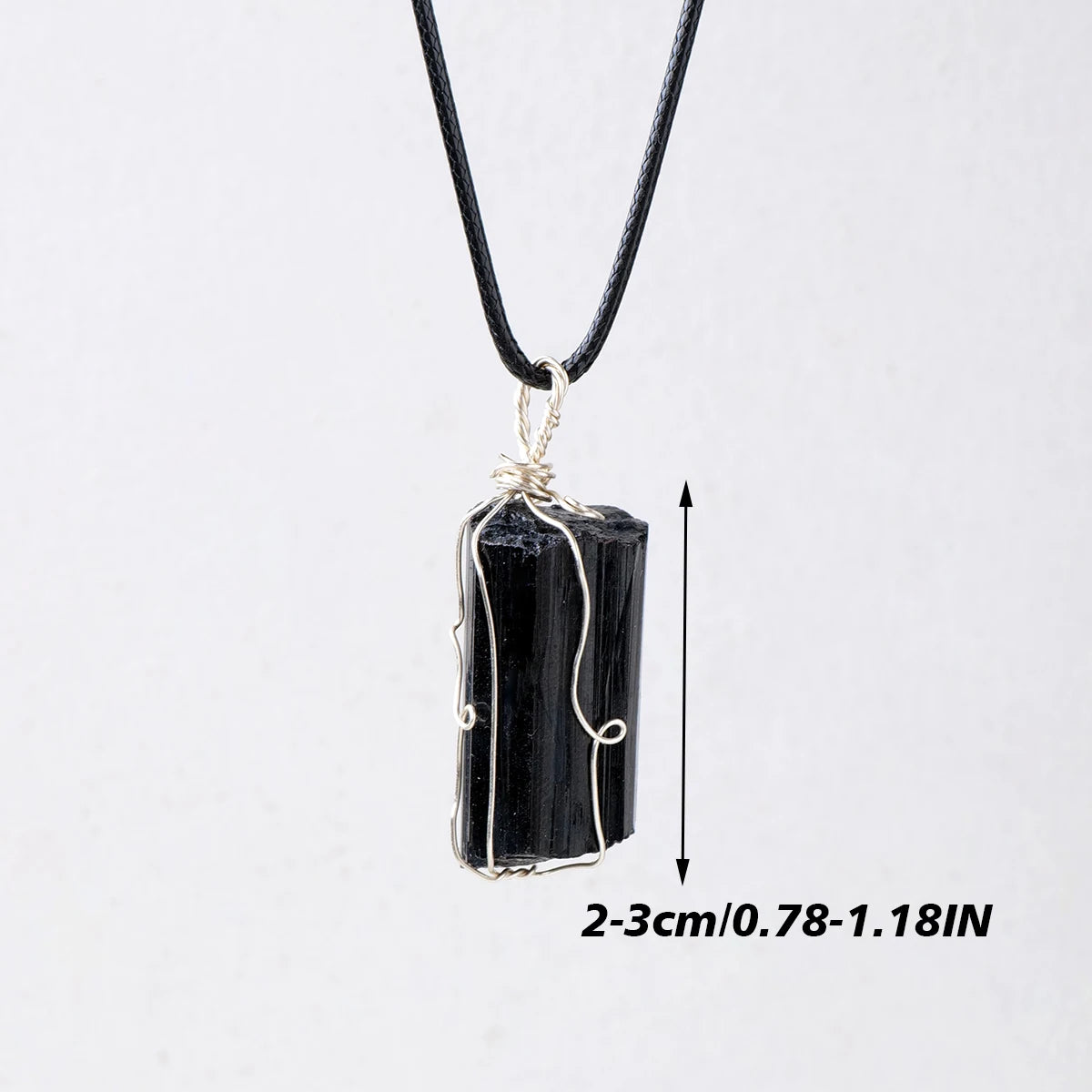 1PC Natural Black Tourmaline Crystal Pendant Raw Stone Mineral Specimen Net Pendant For Woman Gifts