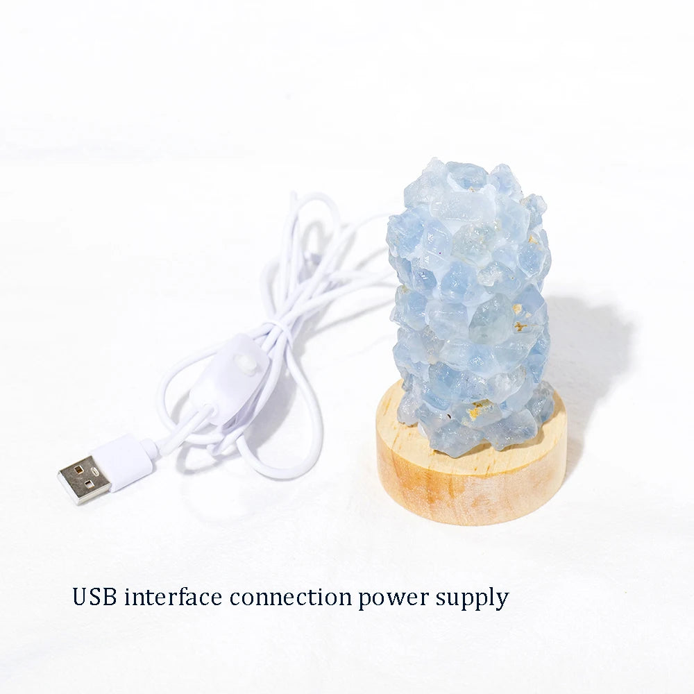 1pc Natural Celestite Energy Crystal Table Healthy Kyanite Raw Stone Night Exquisite Gift Bedroom Decoration