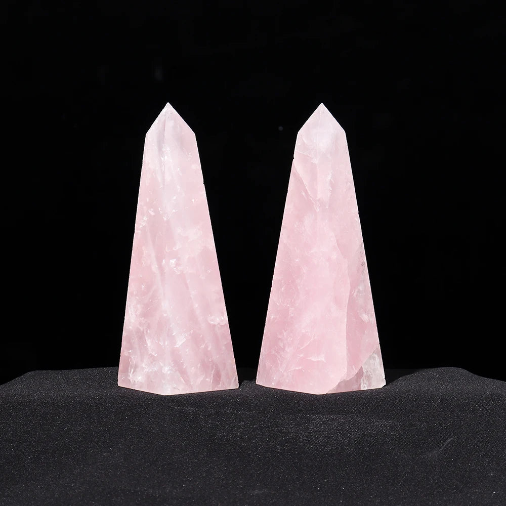 Natural Healing Crystals Amazonite Crystal Tower Rose Quartz Magic Point Clear Quartz Ring sSupport Stone Base