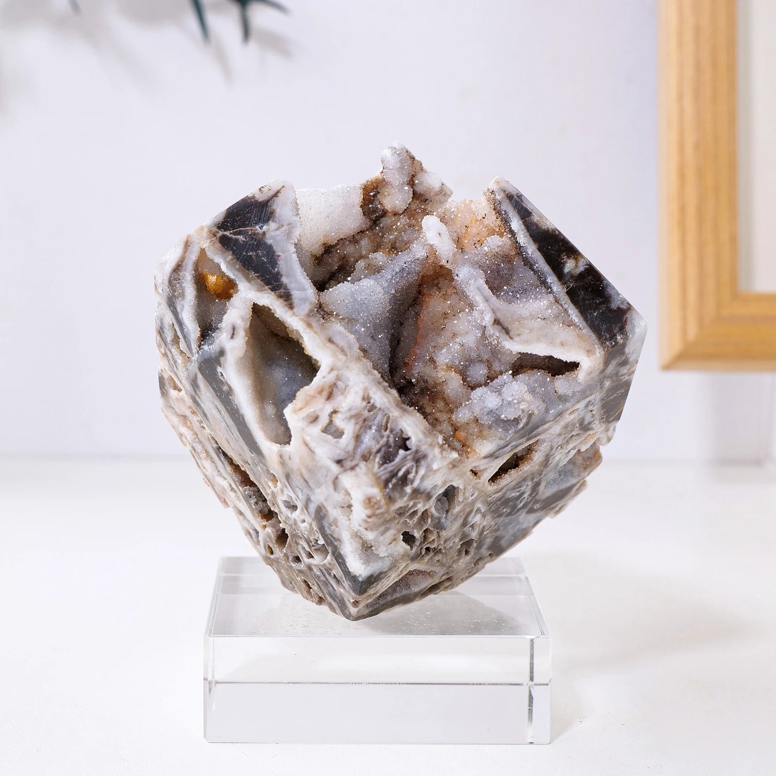 1pc Natural Sphalerite Crystal Cluster Druzy Cube Table Ornament Healing Crystal Quartz Raw Crystal Gift  Home Decoration