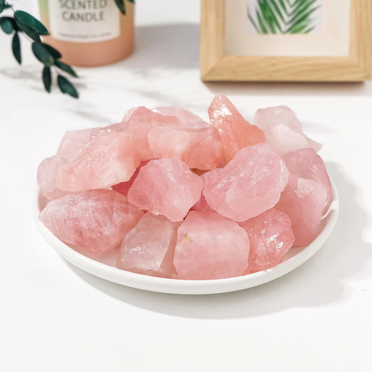 50g/Bag Natural Rose Quartz Raw Stone Pink Rough Pink Quartz Unpolished Home Garden Decoration Ornaments