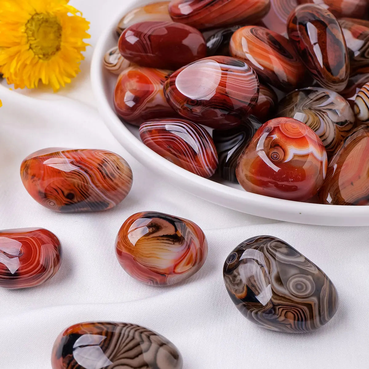 1PC Natural Stones Sardonyx Agate Crystal Sphere Strong Brown Red Banded Crystal Mineral Collection Decoration