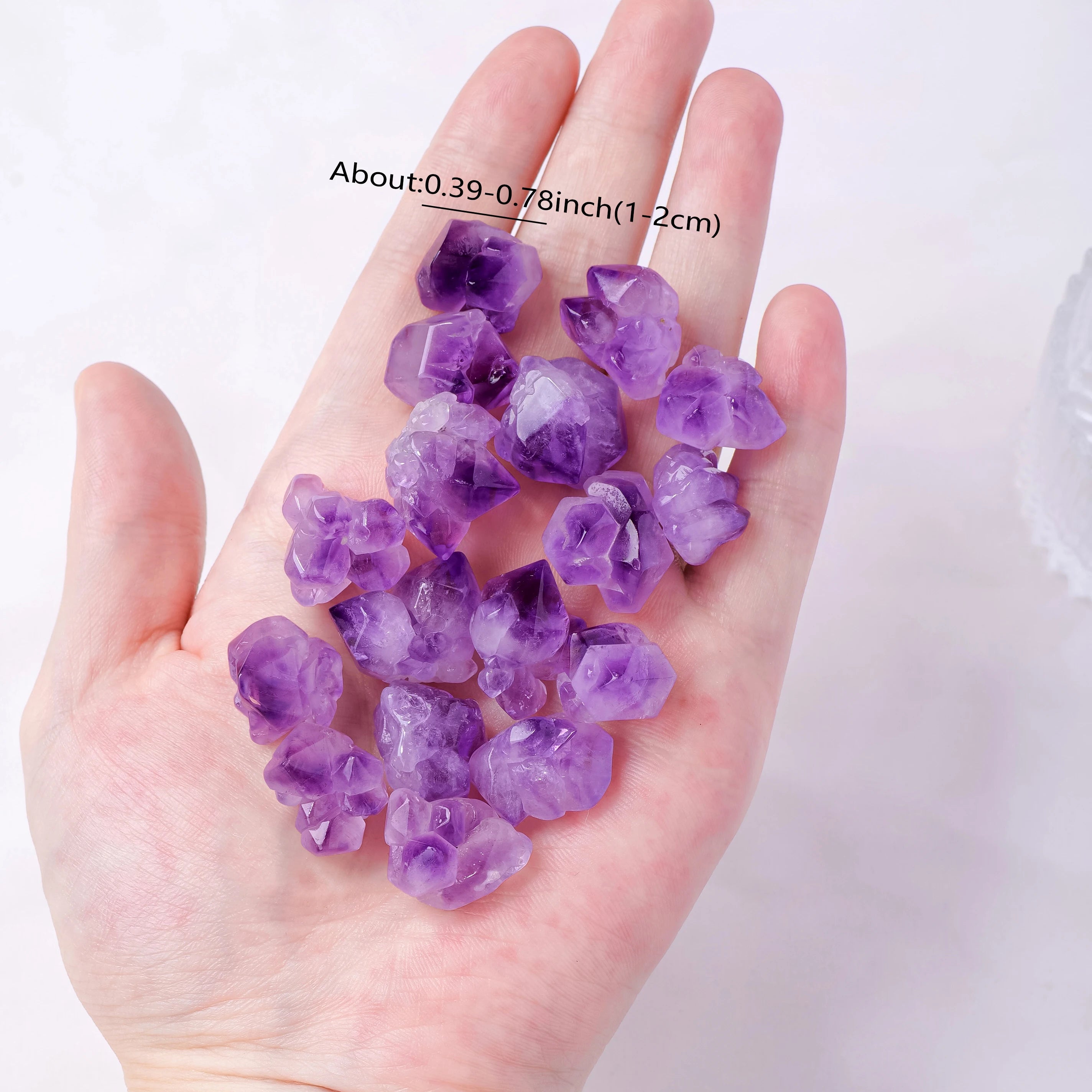 50g/bag Natural Purple Quartz Crystal Stones Amethyst Flowers Irregular Rough Stones Raw Crystal Rock for Wicca