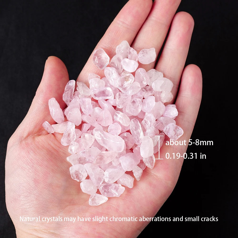 50g/bag Natural Stones Rose Quartz Material Crystal Gravel Stone Chips Ore Minerals Reiki Specimen Gemstones Aquarium Decoration