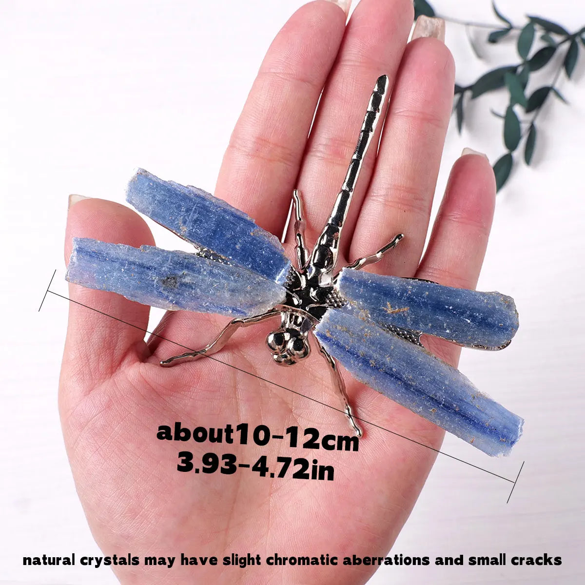 1pc Natural Crystal Kyanite DIY Dragonfly Brass Accessories Children's Day Gifts Home and Office Decoration Birthday Gift