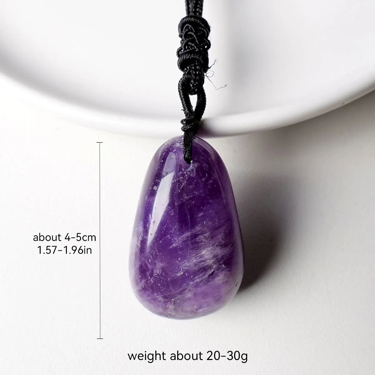 1pc Natural Stone Amethyst Crystal Water Droplet Pendant Sphere Necklace Ornament Decorative Chakra Home Decoration