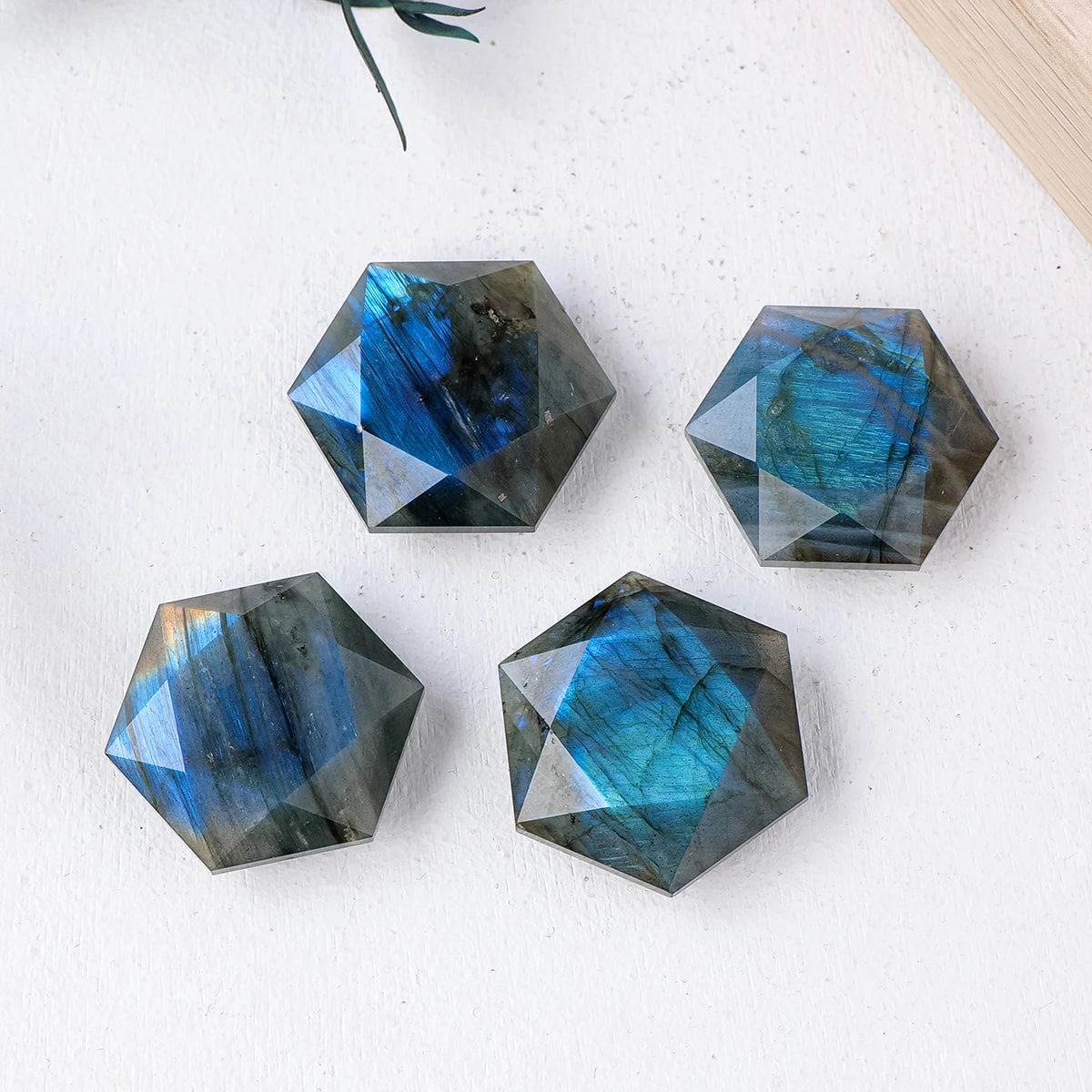 1PC Natural Crystal Blue Labradorite Carving Plane Six Pointed Star Crystal Carving For Home Ornament Energy Collection